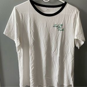 Old Navy Lady Luck short sleeve ringer t-shirt